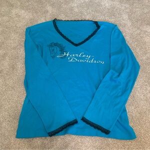 blue harley davidson long sleeve